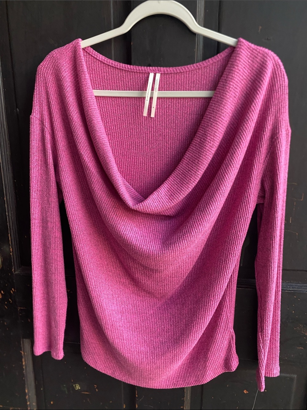 Anthropologie Draped Cowl Neck Sweater - Magenta Pink